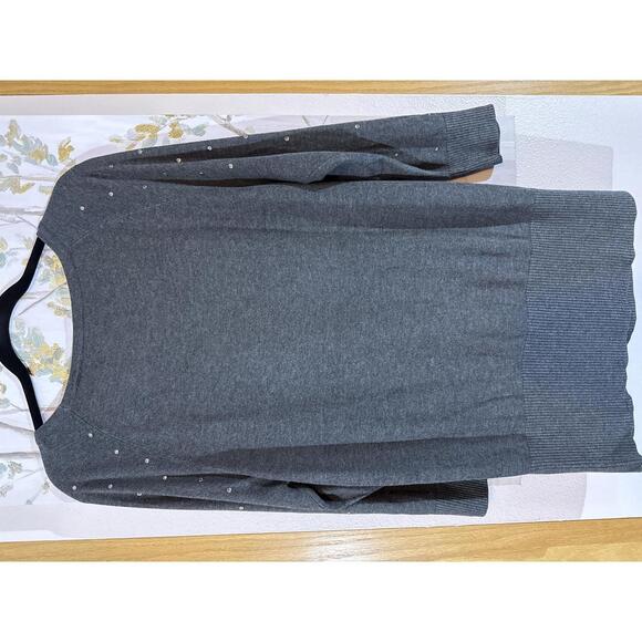 White House Black Market Heather Studded  Sweater - Size L - Picture 7 of 9